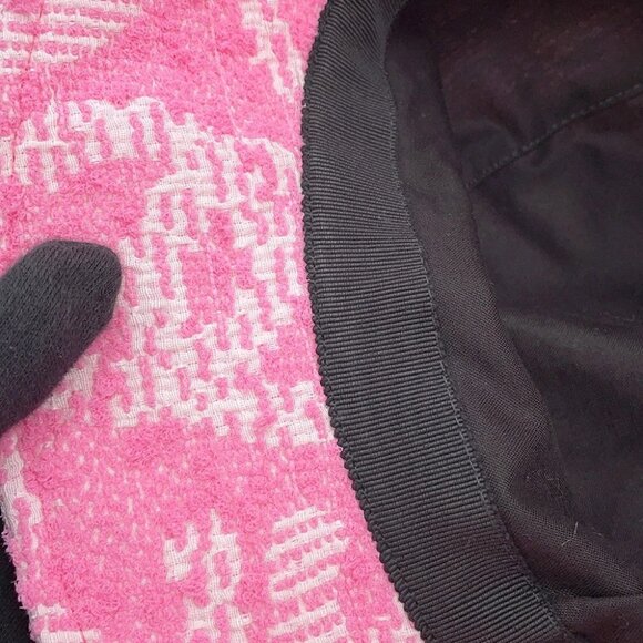 CHANEL CC Logo Tweed Bucket Hat Size M Nylon70%/Silk18%/Cotton12% Pink AA9768 - Picture 6 of 9